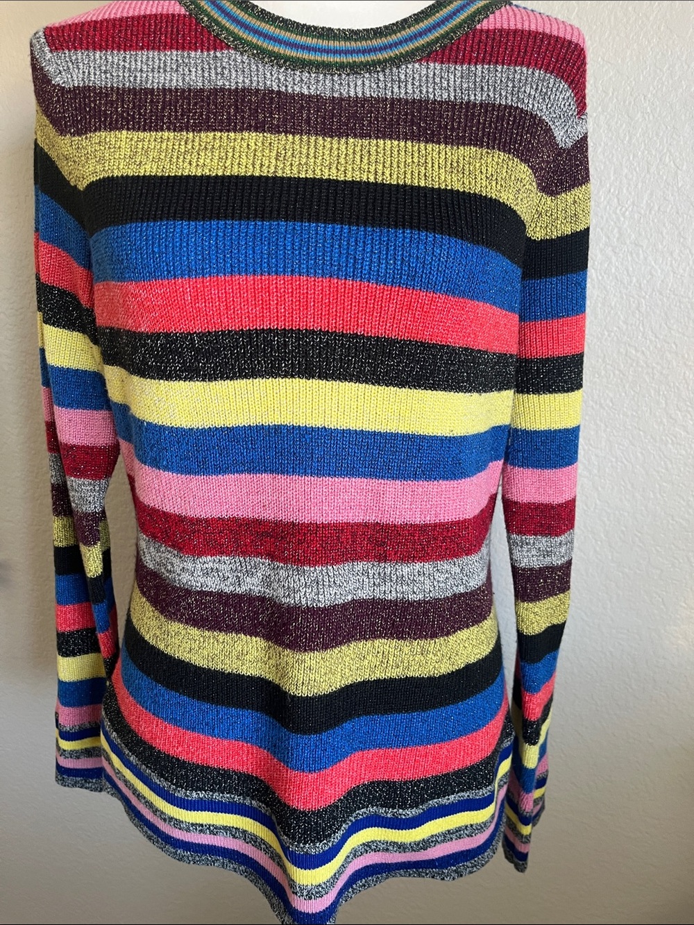 Multi-Color Striped Long-Sleeve Women’s Sweater